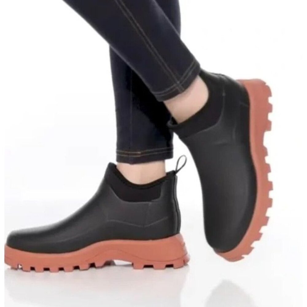 New Hunter City Explorer Ankle Rain Boot Women’s EU 37 US 6 UK 4 Black Red